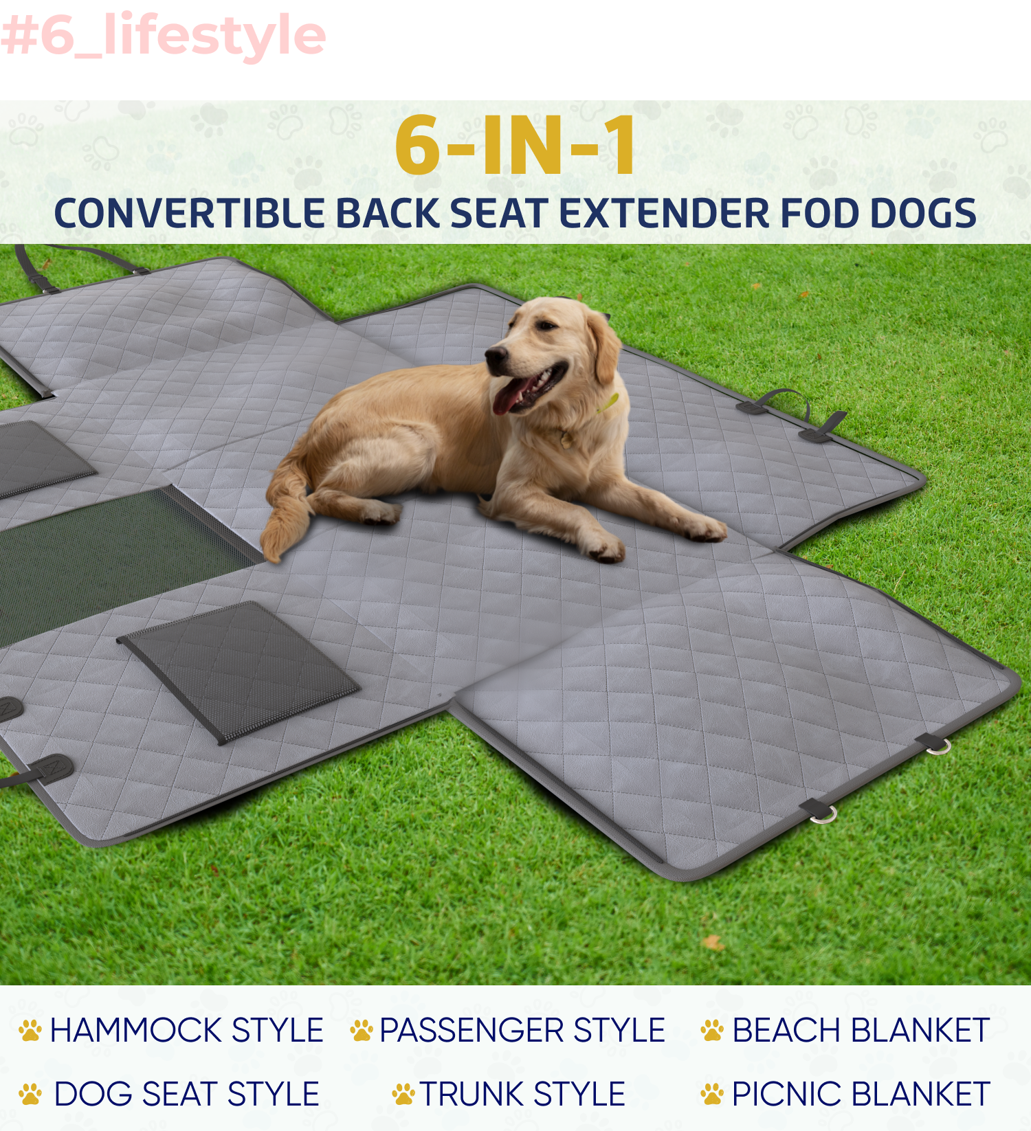 Large Seat Guard Waterproof Back Seat Extended Cover With Mesh Window Storage Pockets