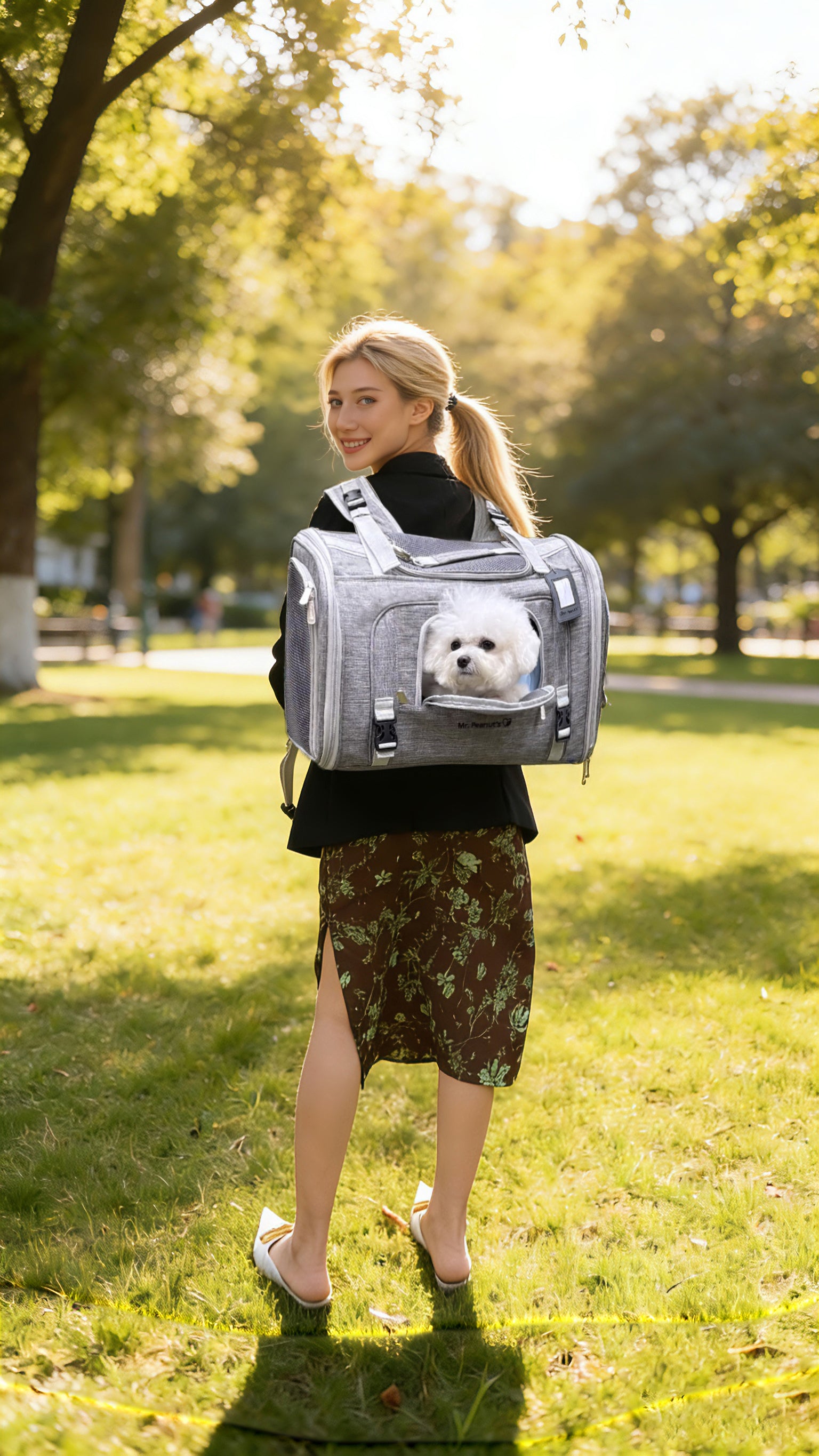 Mr. Peanuts Monterey Series Airline Compliant Horizontal Backpack Pet Carrier | HT Animal Supply