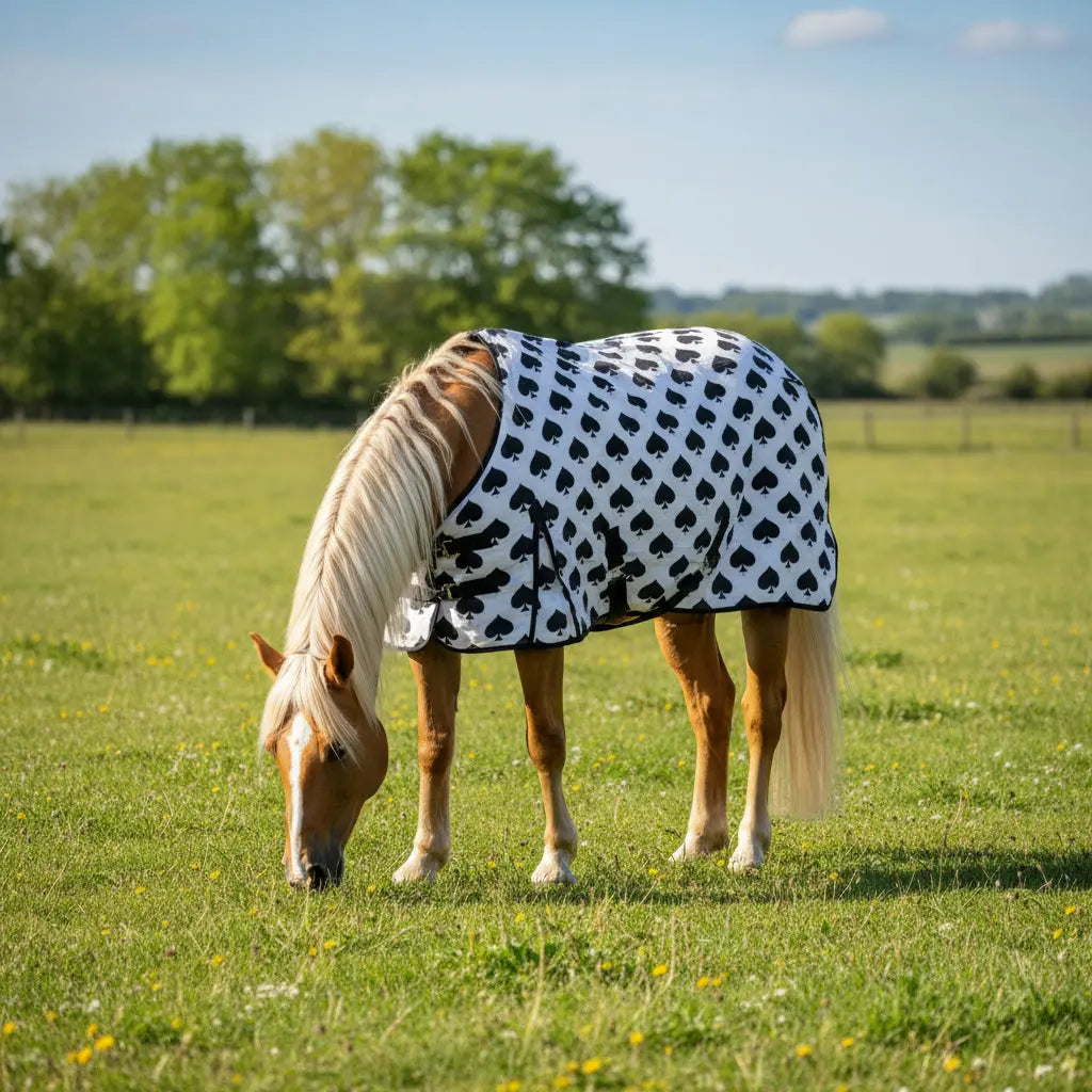 Smokin Spades 200g Medium Weight 1200 Denier Turnout Blanket | HT Animal Supply