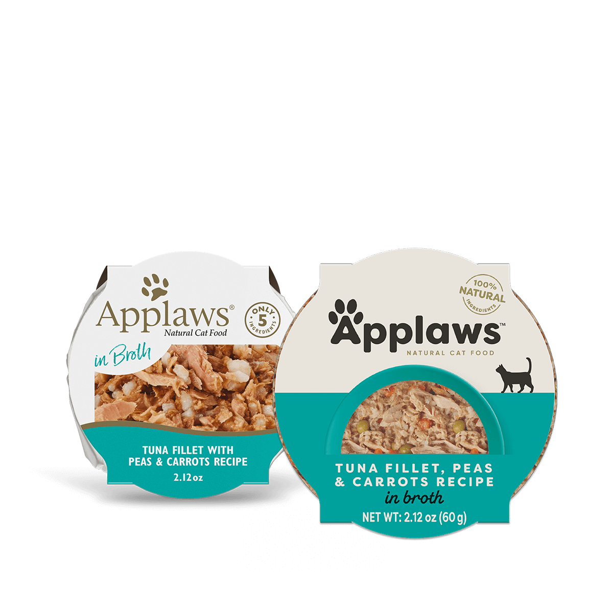 Applaws Natural Wet Cat Food Tuna Fillet, Peas & Carrots Recipe in Broth (2.12oz)
