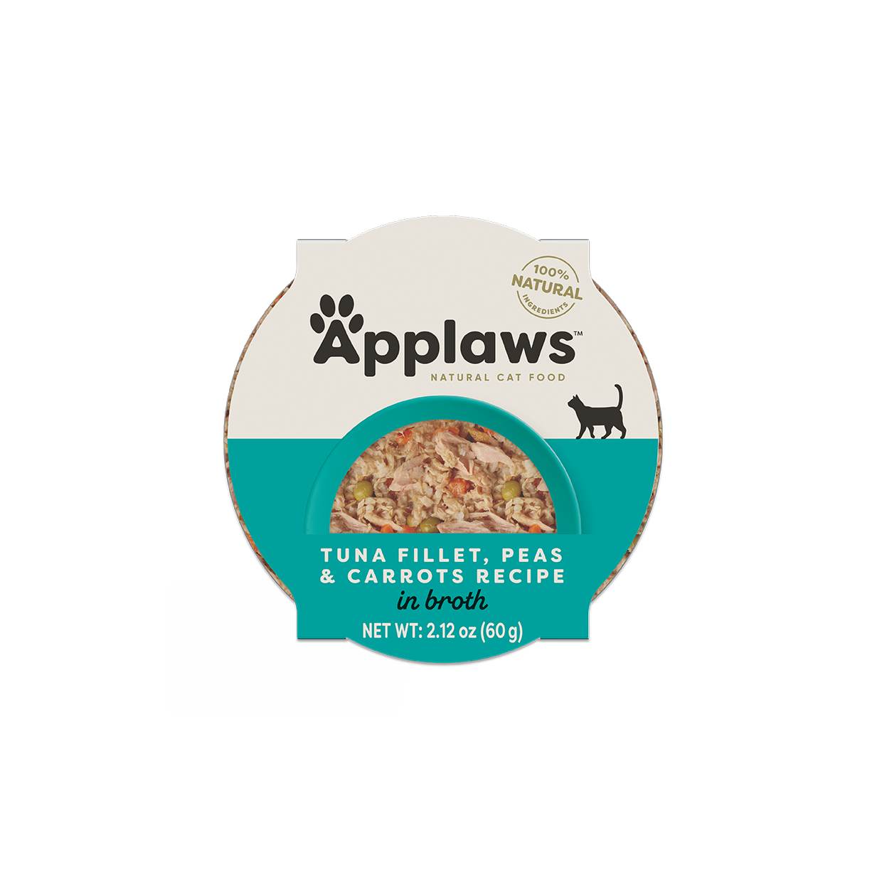 Applaws Natural Wet Cat Food Tuna Fillet, Peas & Carrots Recipe in Broth (2.12oz)