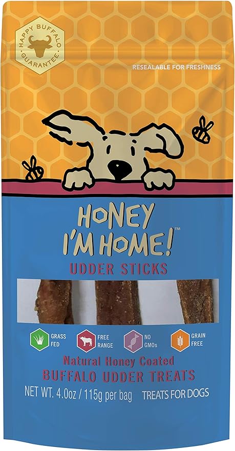 Honey Im Home Buffalo Udder Sticks Dog Treats (4oz)