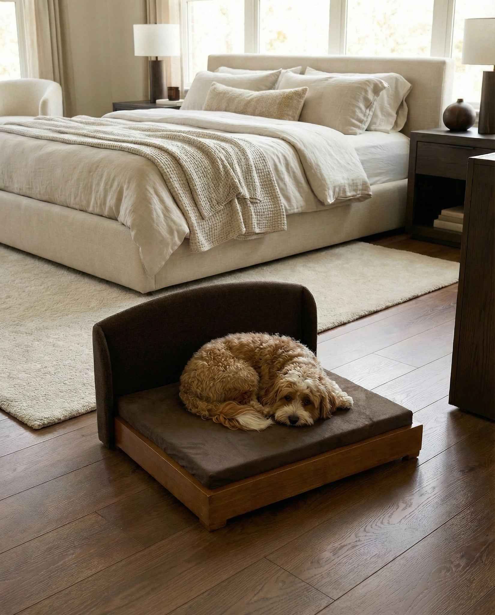 The Haven Luxury Handcrafted Solid Wood Orthopedic Dog Bed
