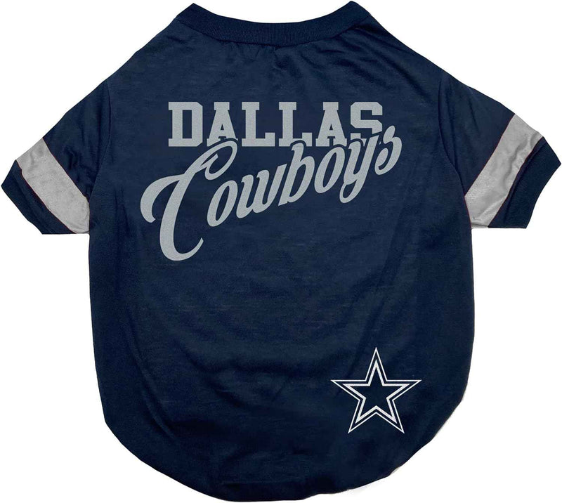 NFL Dallas Cowboys Striped-Sleeve Dog T-Shirt