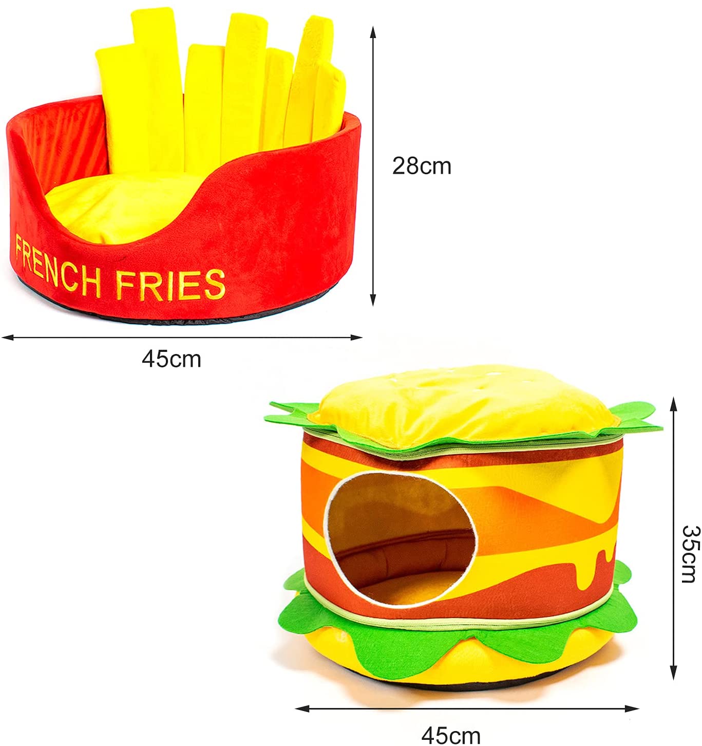 Hamburger French Fries Pet Bed