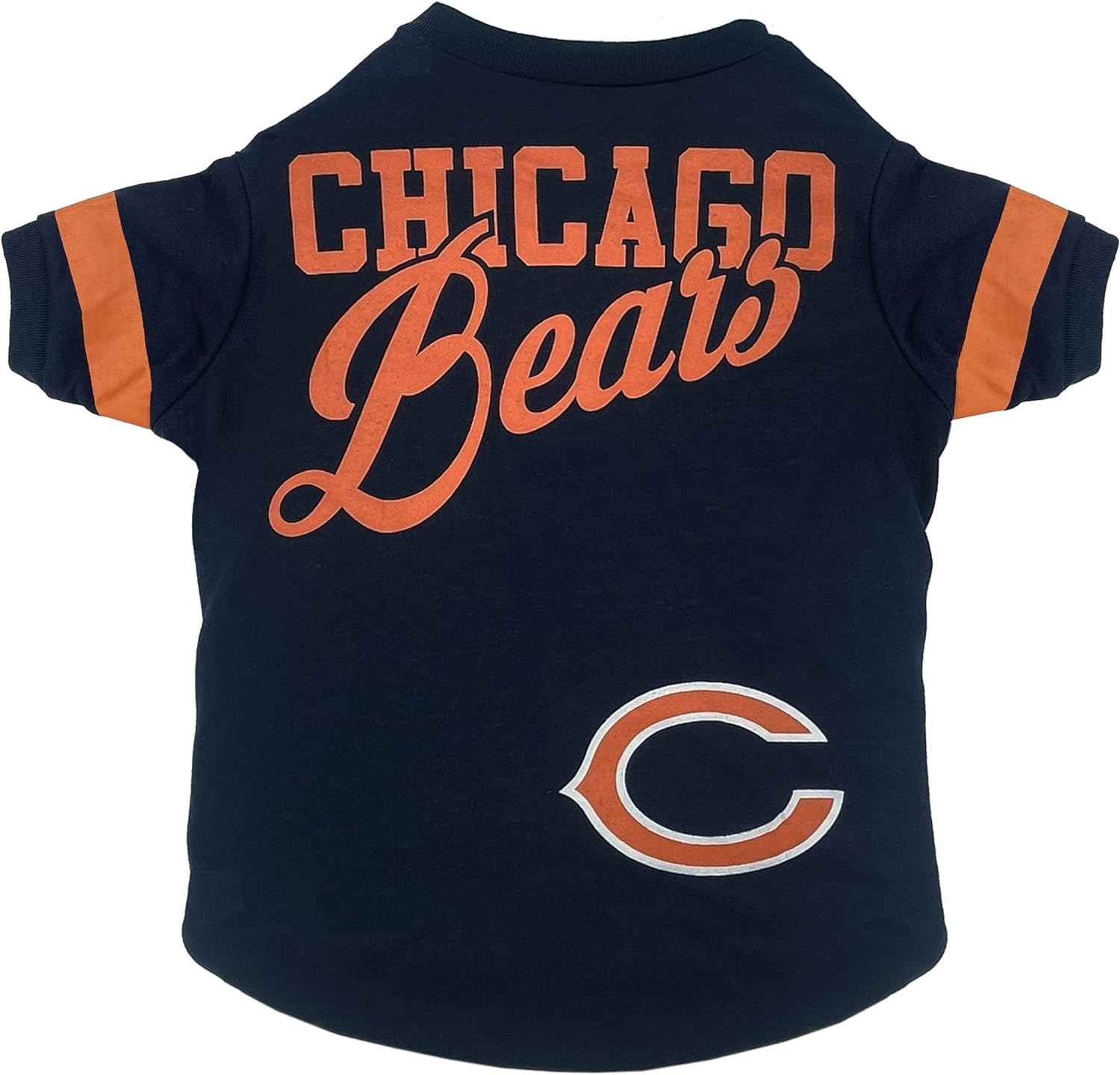 NFL Chicago Bears Striped-Sleeve Dog T-Shirt