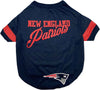 NFL New England Patriots Striped-Sleeve Dog T-Shirt