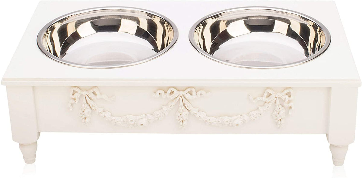 Bonne et Filou – Rose Swag Elevated Pet Bowl Feeder