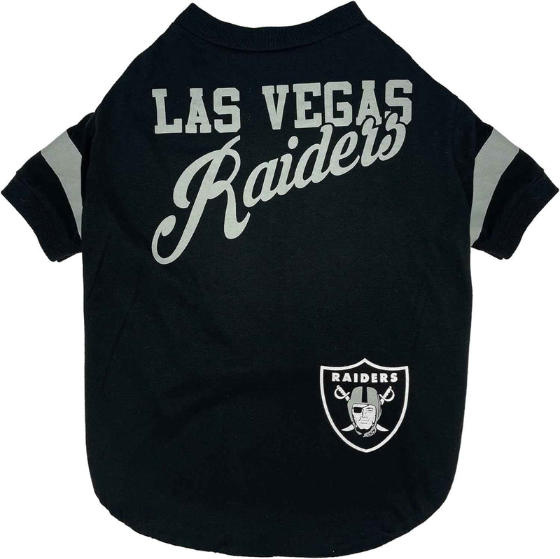 NFL Las Vegas Raiders Striped-Sleeve Dog T-Shirt