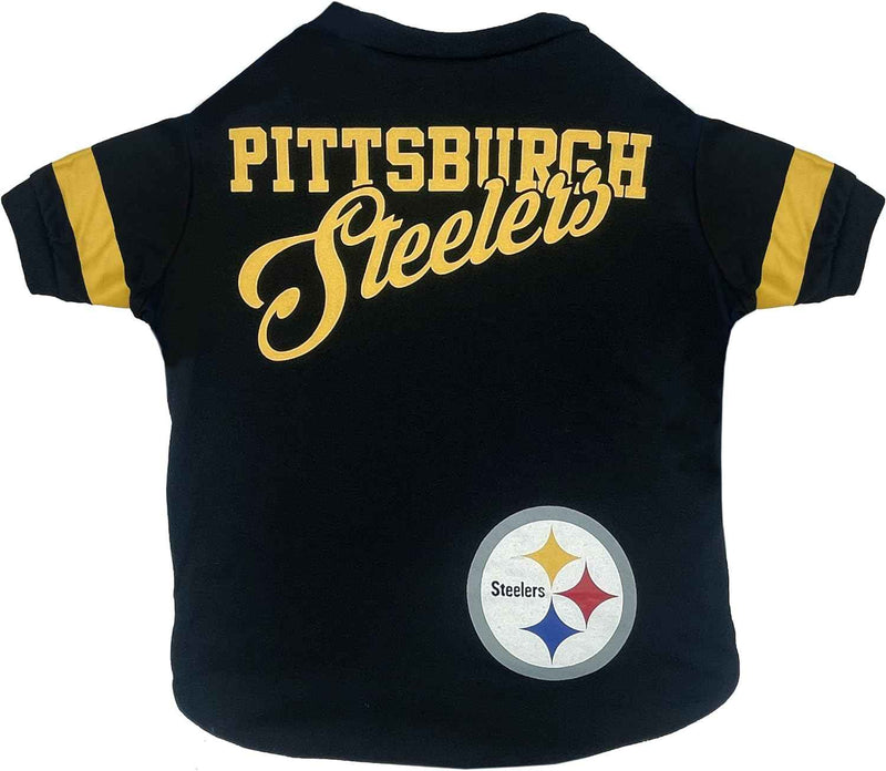 NFL Pittsburgh Steelers Striped-Sleeve Dog T-Shirt