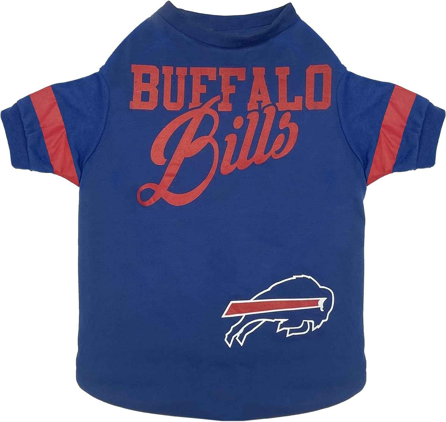 NFL Buffalo Bills Striped-Sleeve Dog T-Shirt