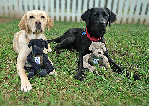 HuggleCauseTM, Warrior Canine Connection, Black Lab Luke Knottie Plush Dog Toy, Large