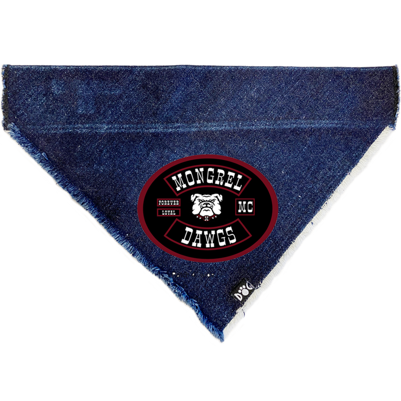Mongrel Dawgs MC Logo Denim Bandanna