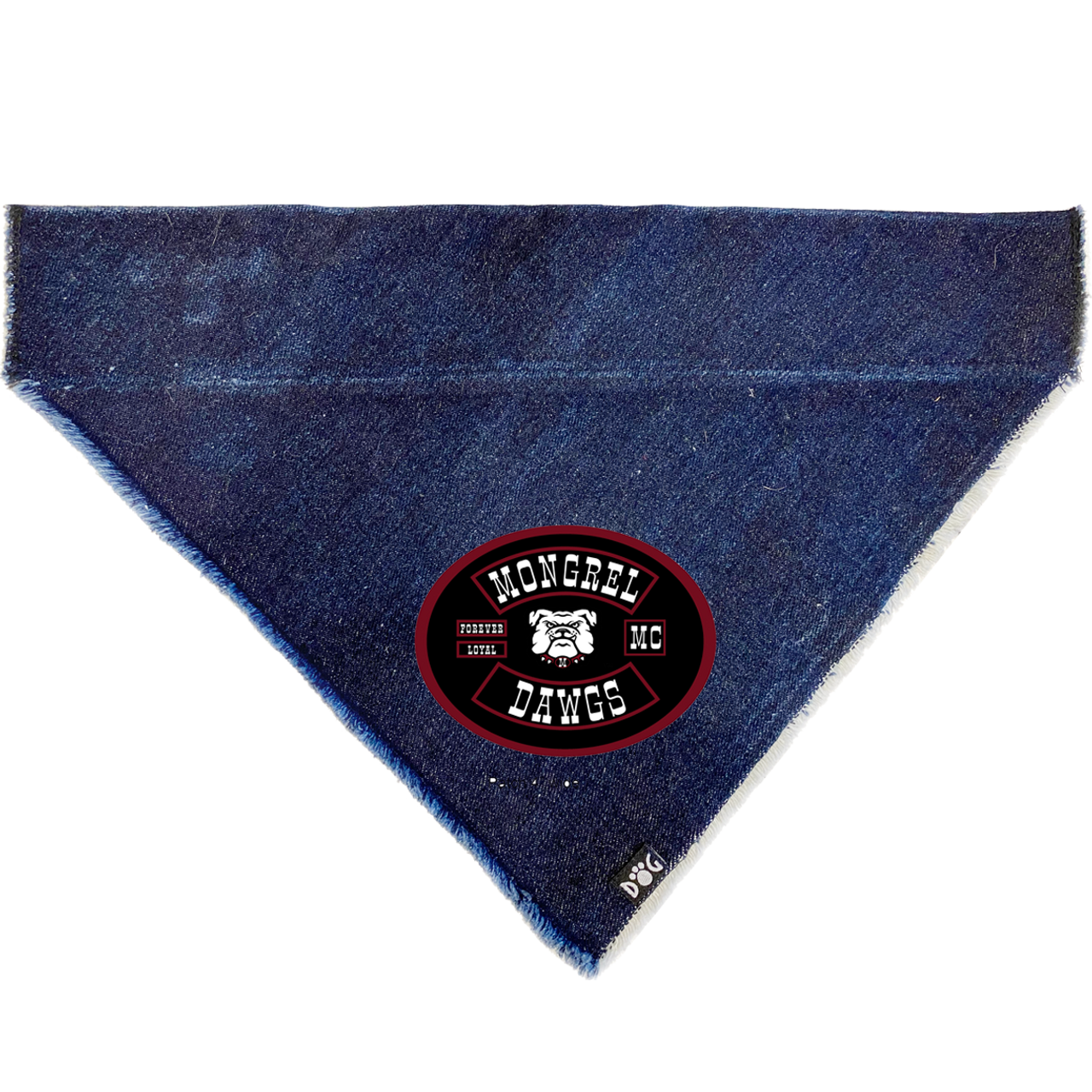 Mongrel Dawgs MC Logo Denim Bandanna