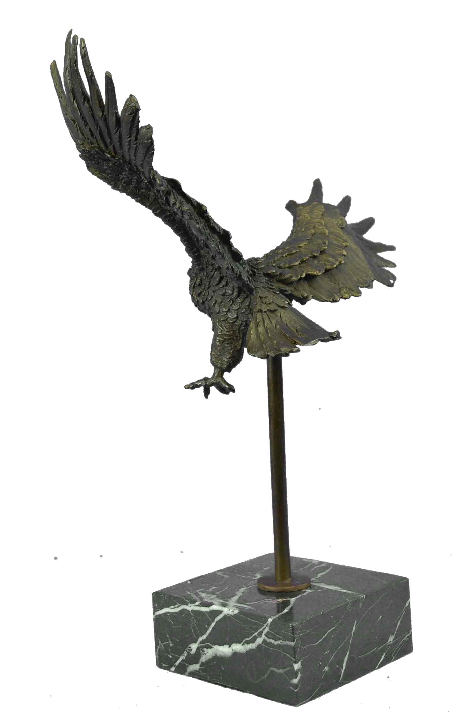 Flying High American Eagle Bronze Sculpture by Milo Bird Art Deco Statue Decor