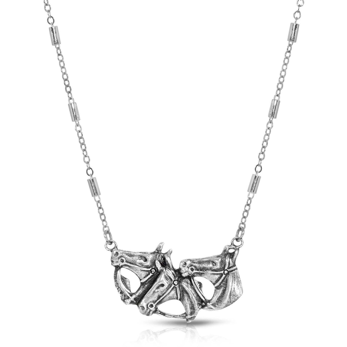 1928 Jewelry Horse Herd Pendant Necklace 16 Inch with 3 Inch Extender
