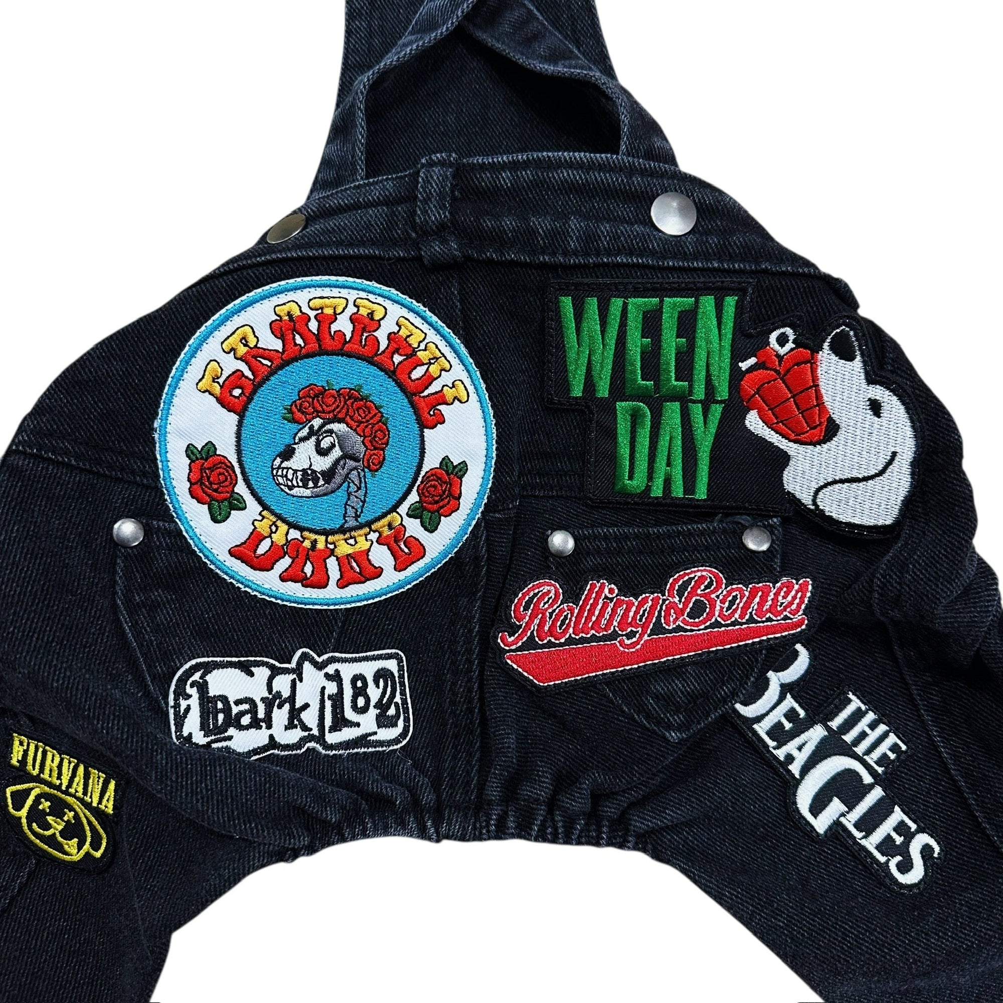 Heads or Tails Pup Ruff & Roll Denim Dog Overalls