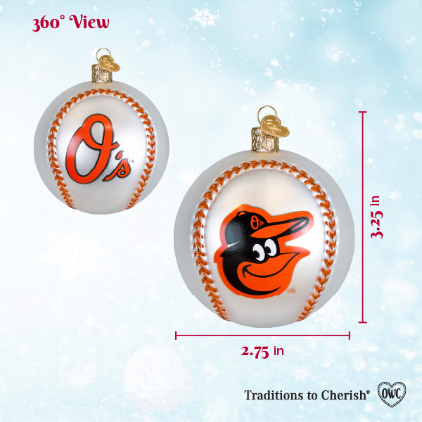 Old World Christmas: Orioles Baseball Christmas Ornament