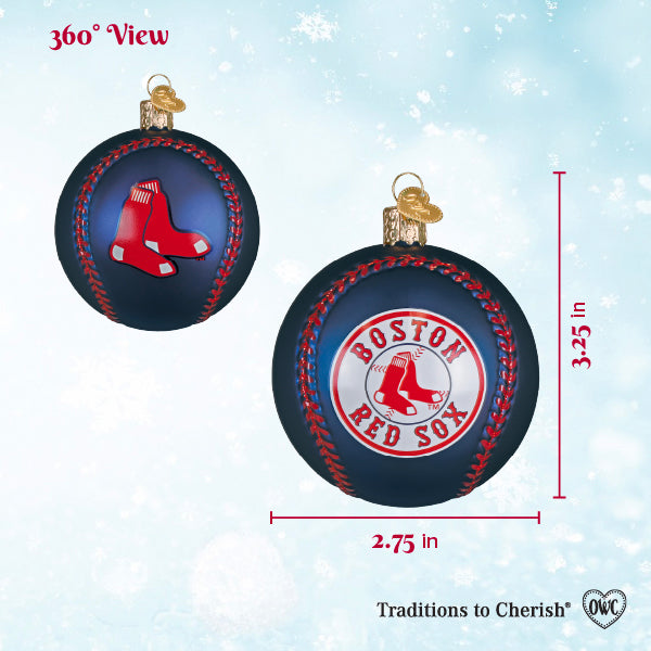 Old World Christmas: Red Sox Baseball Christmas Ornament