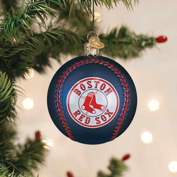 Old World Christmas: Red Sox Baseball Christmas Ornament