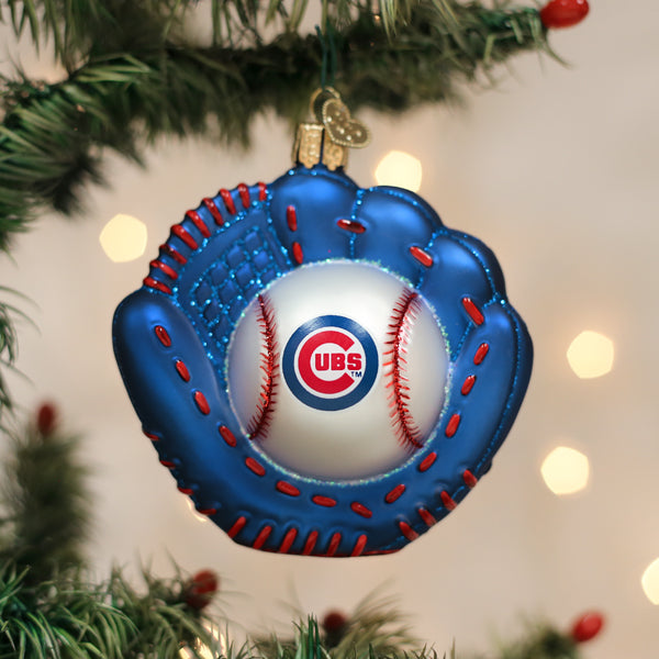 Old World Christmas: Cubs Baseball Mitt Christmas Ornament