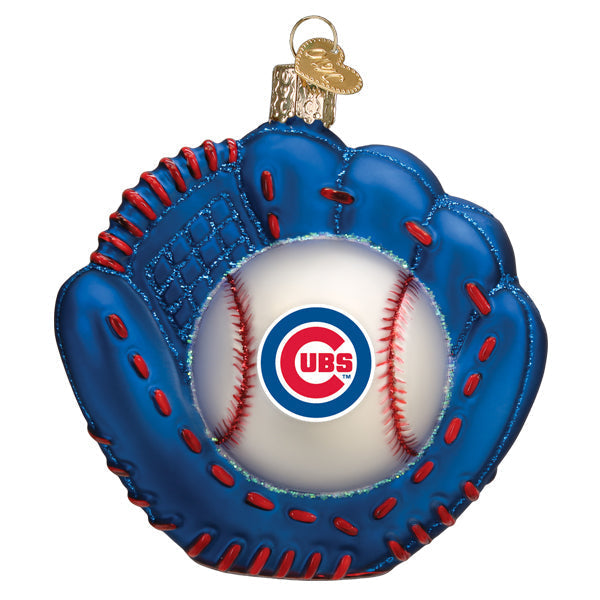 Old World Christmas: Cubs Baseball Mitt Christmas Ornament