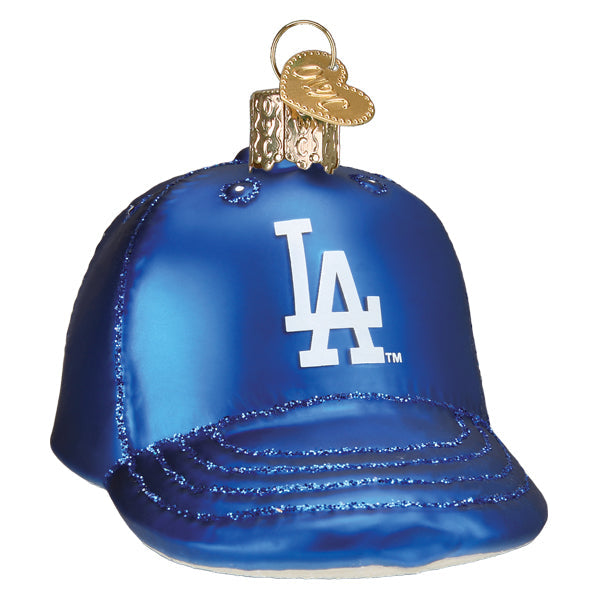Old World Christmas: Dodgers Baseball Cap Christmas Ornament