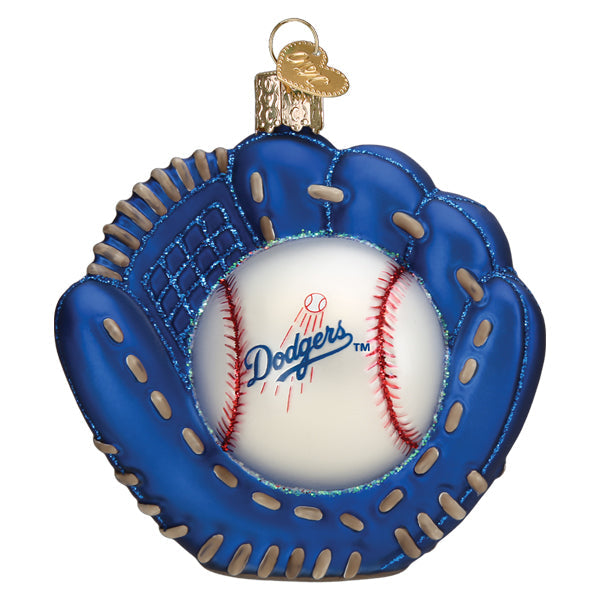 Old World Christmas: Dodgers Baseball Mitt Christmas Ornament