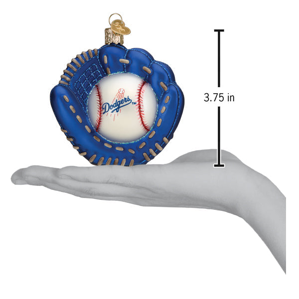 Old World Christmas: Dodgers Baseball Mitt Christmas Ornament