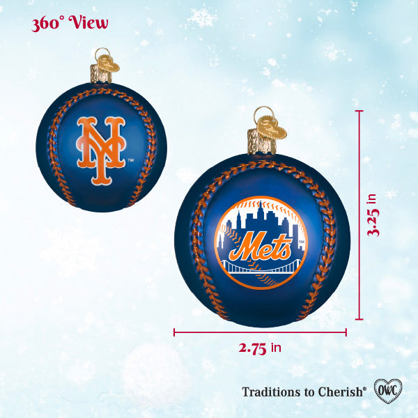 Old World Christmas: Mets Baseball Christmas Ornament