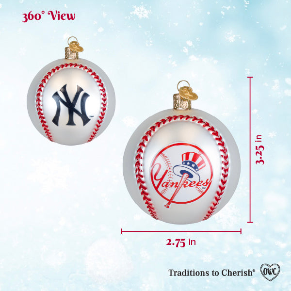 Old World Christmas: Yankees Baseball Christmas Ornament