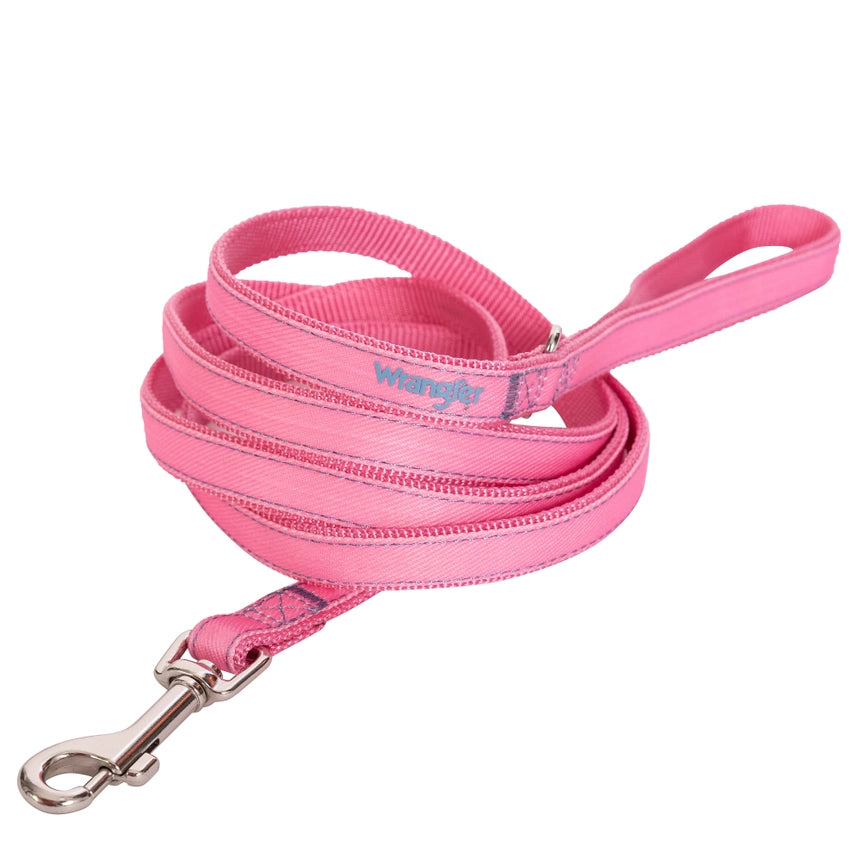 Wrangler® Pink Denim Harness, Collar & Lead Set