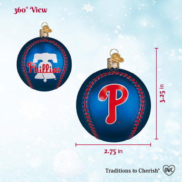 Old World Christmas: Phillies Baseball Christmas Ornament