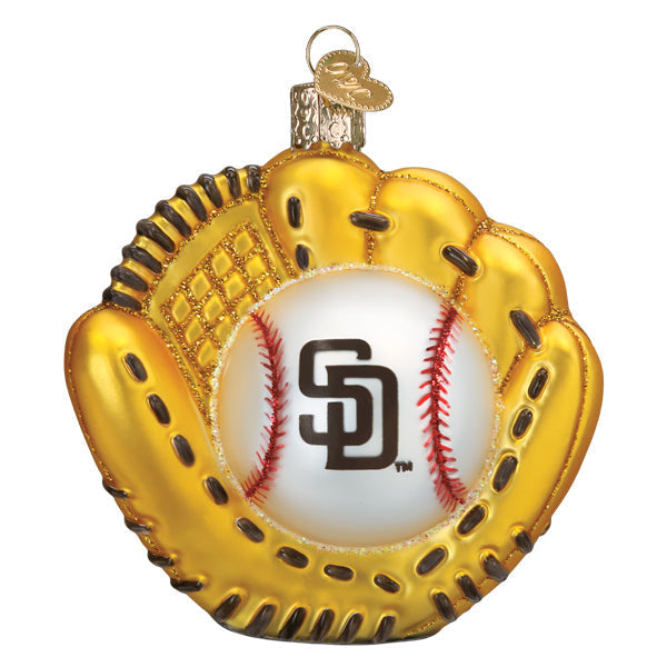 Old World Christmas: Padres Baseball Mitt Christmas Ornament