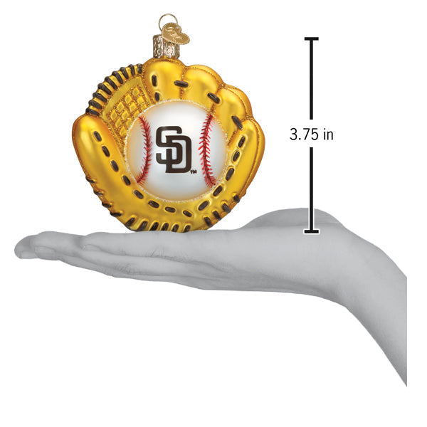 Old World Christmas: Padres Baseball Mitt Christmas Ornament