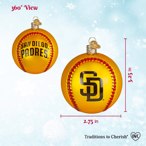 Old World Christmas: Padres Baseball Christmas Ornament