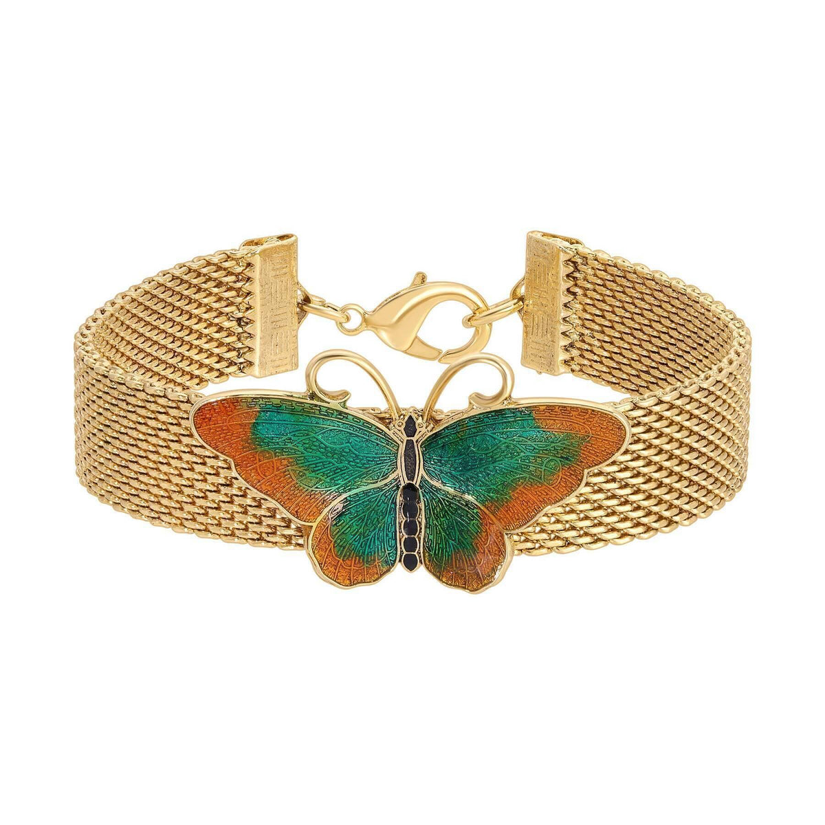 1928 Jewelry Metamorphic Butterfly Weave Chain Bracelet, 7.25 InchL