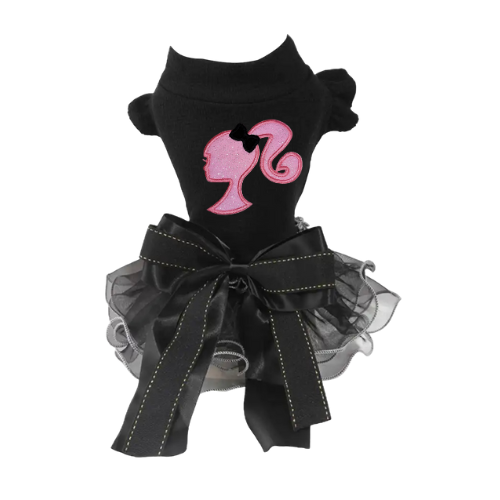 Bark 5th Ave., LLC Barbie Silhouette Ruffle Dog Dress Black pet supplies