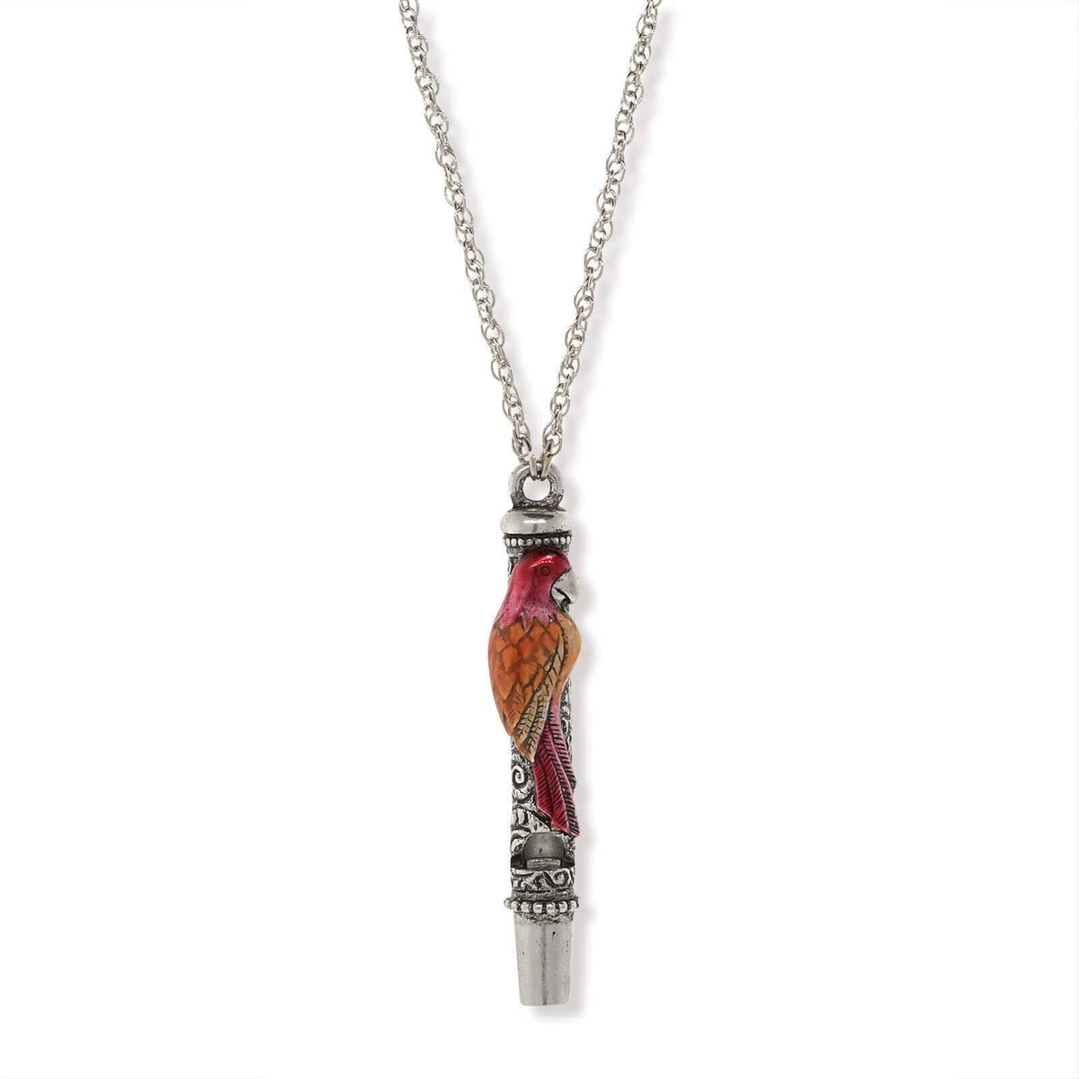 1928 Jewelry Neotropic Exotic Parrot Pendant Whistle Necklace 30 Inch