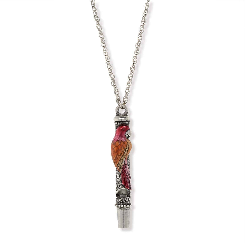 1928 Jewelry Neotropic Exotic Parrot Pendant Whistle Necklace 30 Inch