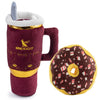 Haute Diggity Dog Snuggly Cup Holiday Red & Puppermint Donut Christmas Plush Dog Toy