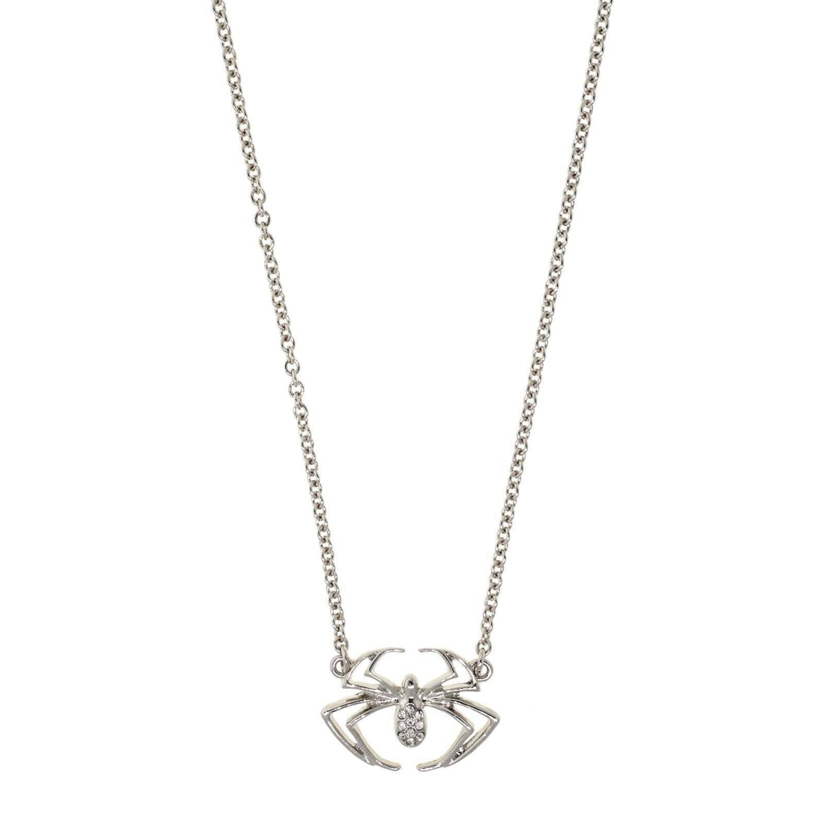 1928 Jewelry Crystal Spider Pendant Necklace 16 Inch