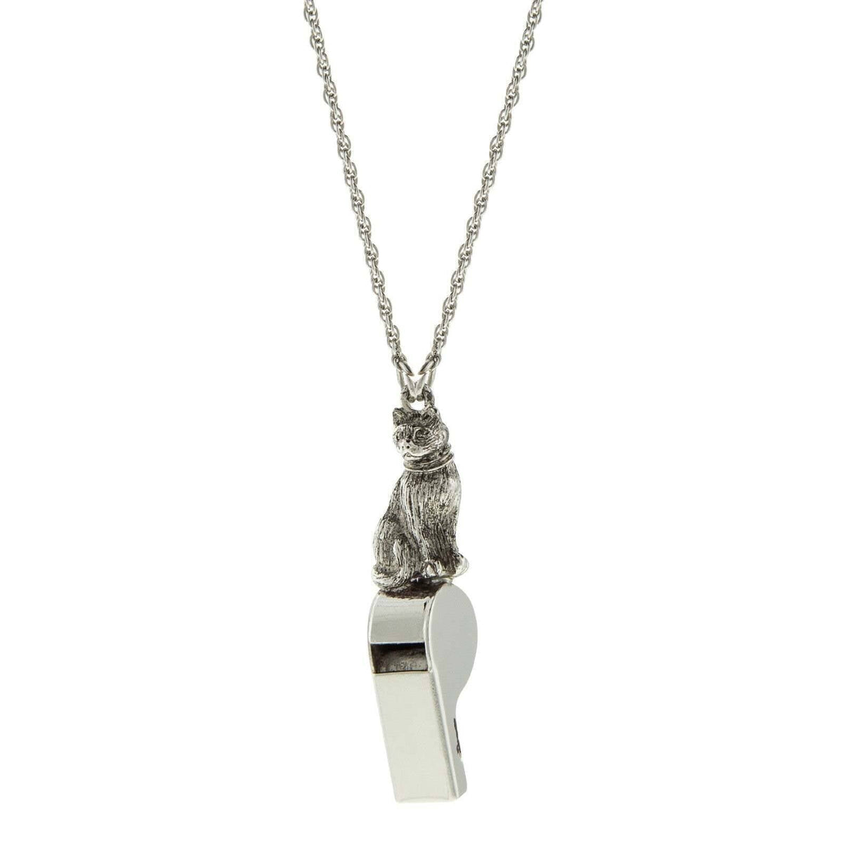 1928 Jewelry Kitty Cat Pendant Whistle Necklace 28 Inch