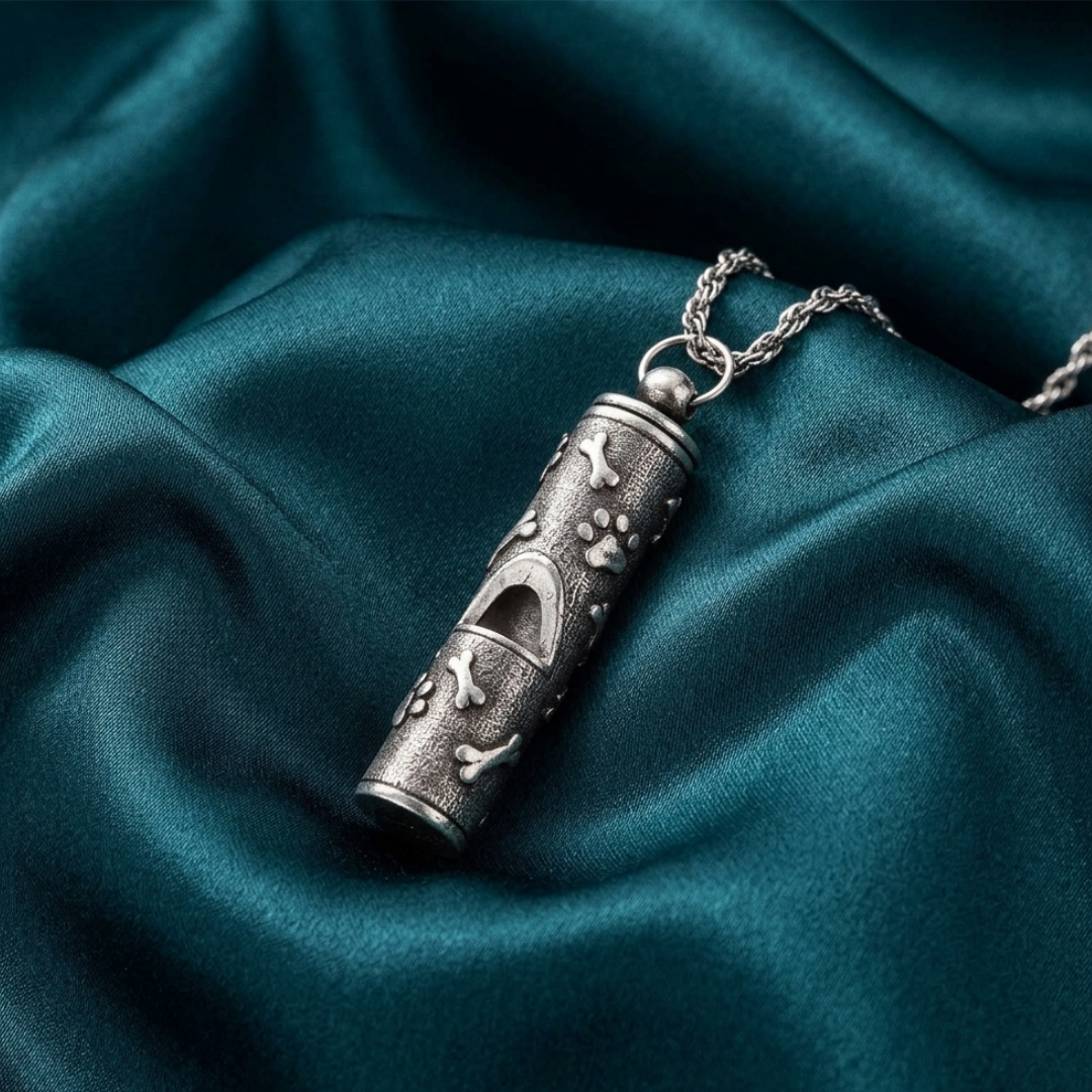 1928 Jewelry Dog Bone and Paws Whistle Pendant Necklace 28 Inch