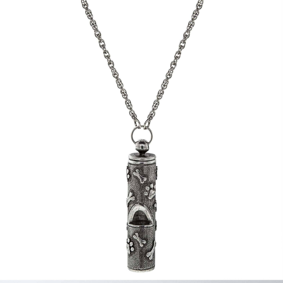 1928 Jewelry Dog Bone and Paws Whistle Pendant Necklace 28 Inch