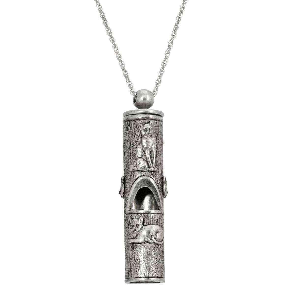 1928 Jewelry Cat Pendant Necklace Whistle 30 Inch