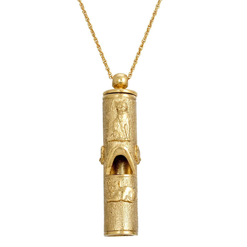 1928 Jewelry Cat Pendant Necklace Whistle 30 Inch