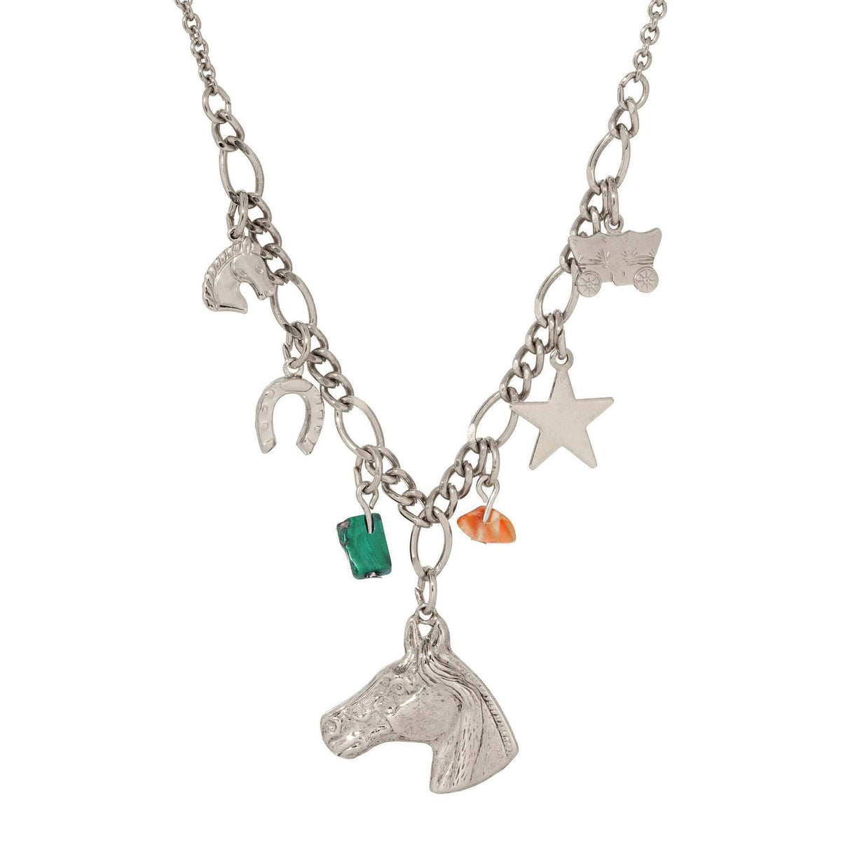 1928 Jewelry Frontier Multi Charm Pendant Necklace 16 Inch with 3 Inch Extension