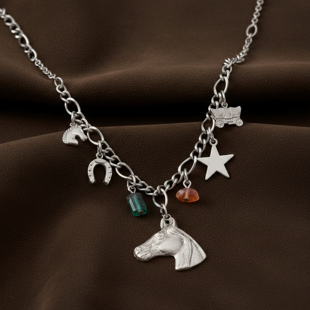 1928 Jewelry Frontier Multi Charm Pendant Necklace 16 Inch with 3 Inch Extension