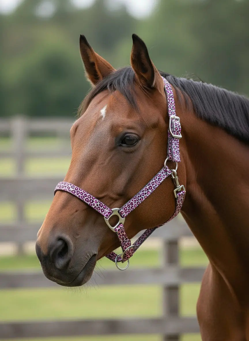 Catty Cowgirl Quick Release Nylon Horse Halter | HT Animal Supply